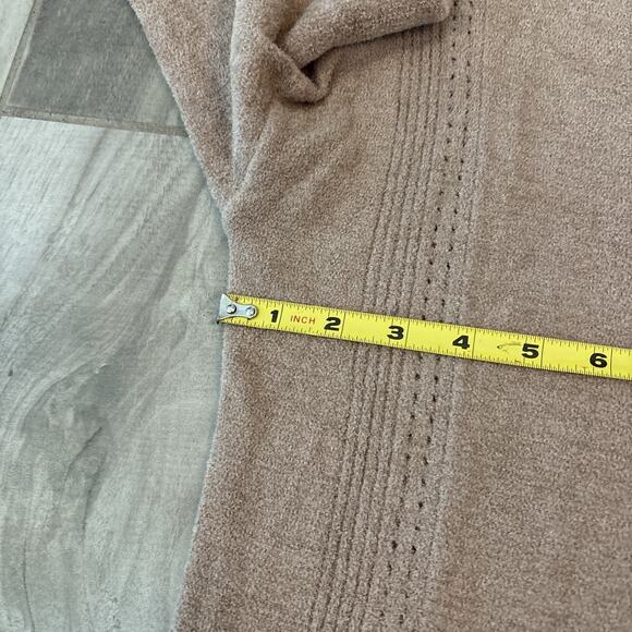 Barefoot Dreams CozyChic Lite Round Neck Sweater Size XS Brown Ribbed Soft - Picture 4 of 8